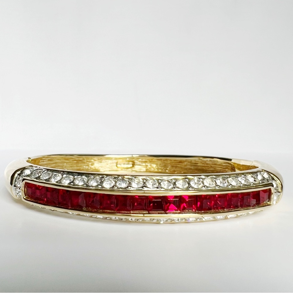 Fancy Ruby Simulated Gemstones & Round White Zirc… - image 6